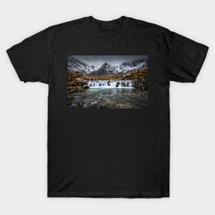 Fairy Pools Skye Waterfall with Mountains T-Shirt